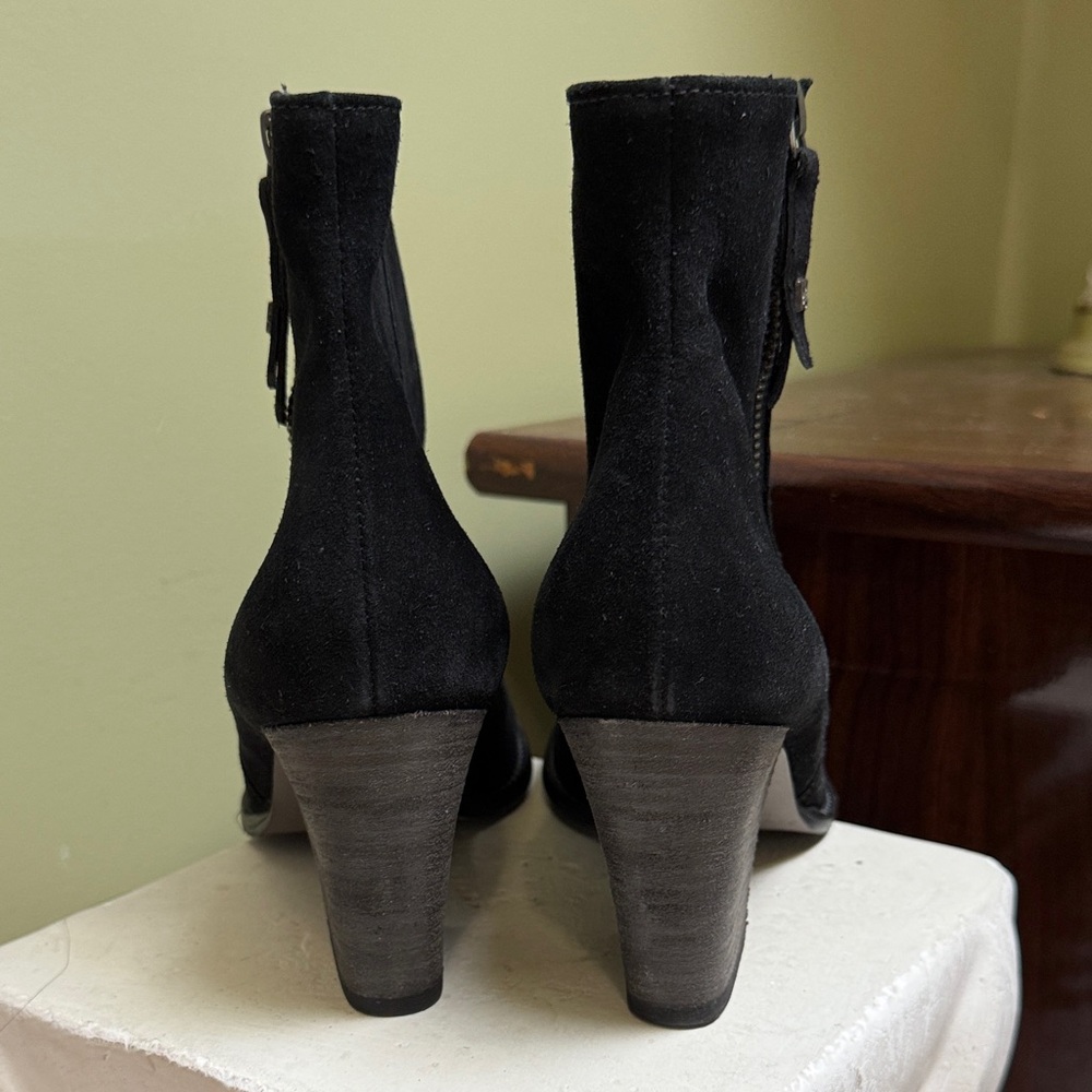Paul Green Black suede REYA Ankle Booties women size 6.5 pg H23N14 - Picture 6 of 7